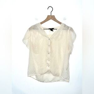 H&M Cream Button-Up Blouse